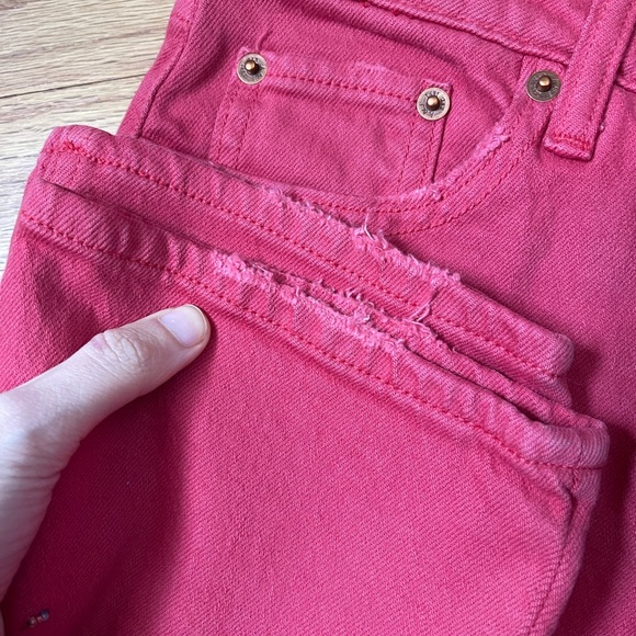 NWT Abercrombie and Fitch Simone HiRise Ankle Straight Jean in Faded Red, SZ 24 - Picture 4 of 6